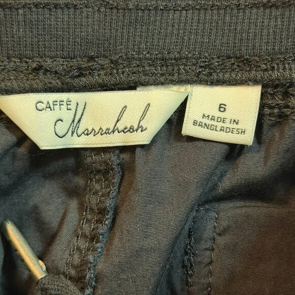TWO pairs Caffe Marrakesh Cargo Capri Pants -1 Black & 1 Brownish Green SIZE 6 - Picture 10 of 12